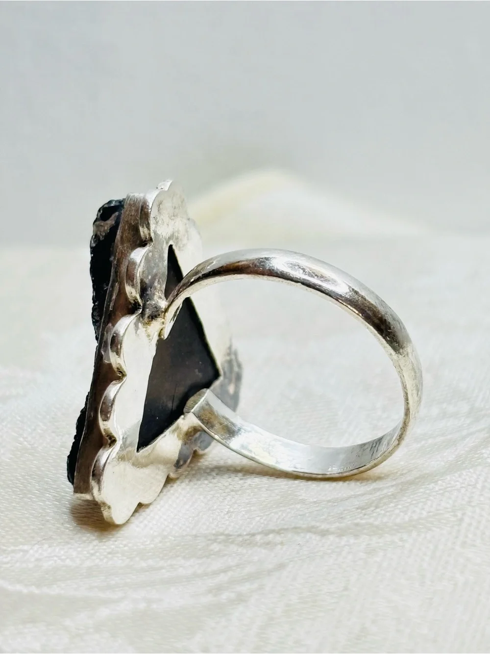 DruzyTriangle Sterling Silver Ring Size 9